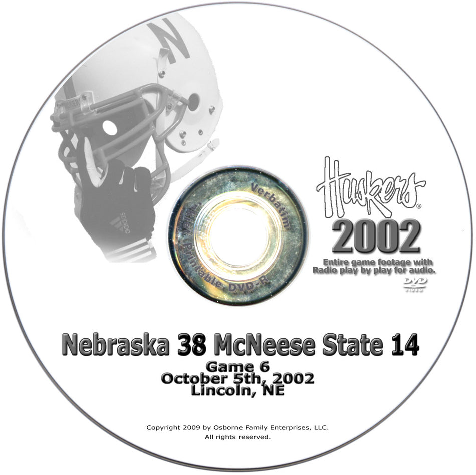 2002 Nebraska Vs Mcneese St