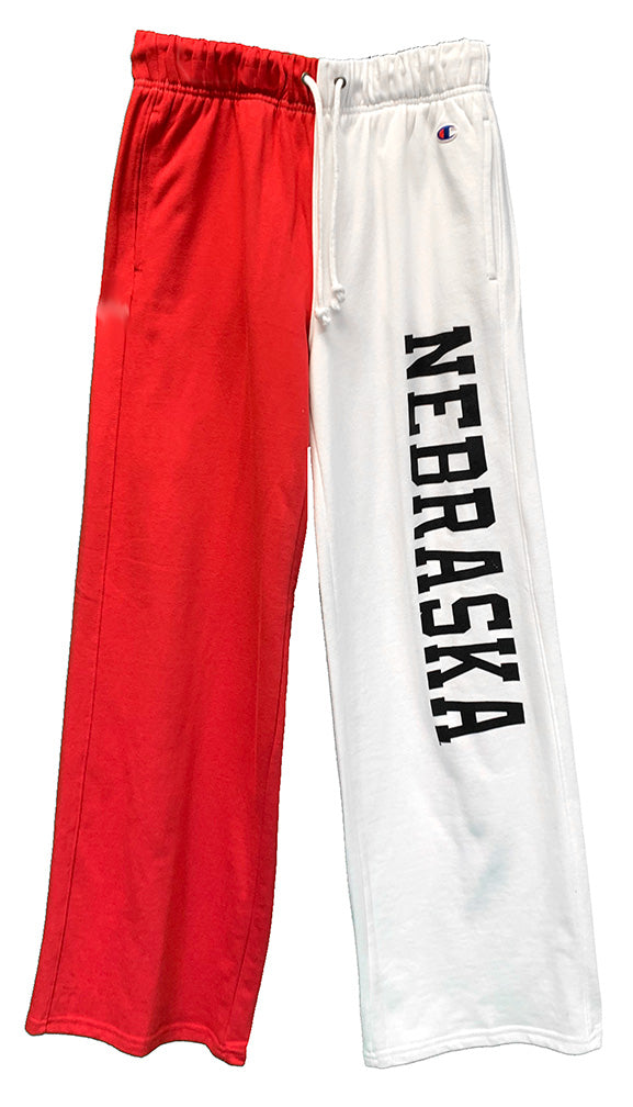 Husker Gals Scarlet N Cream Nebraska Tailgate Puddle Pant