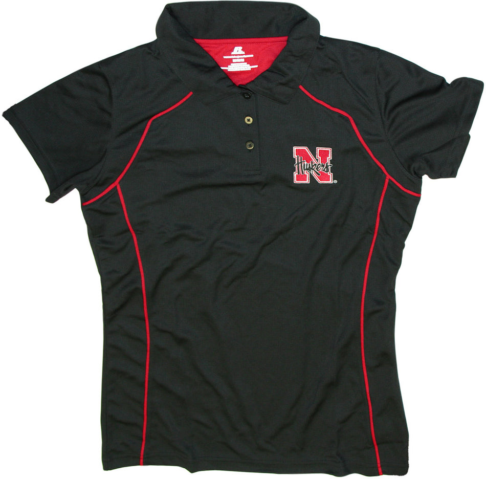 Russell Ladies Black Polo