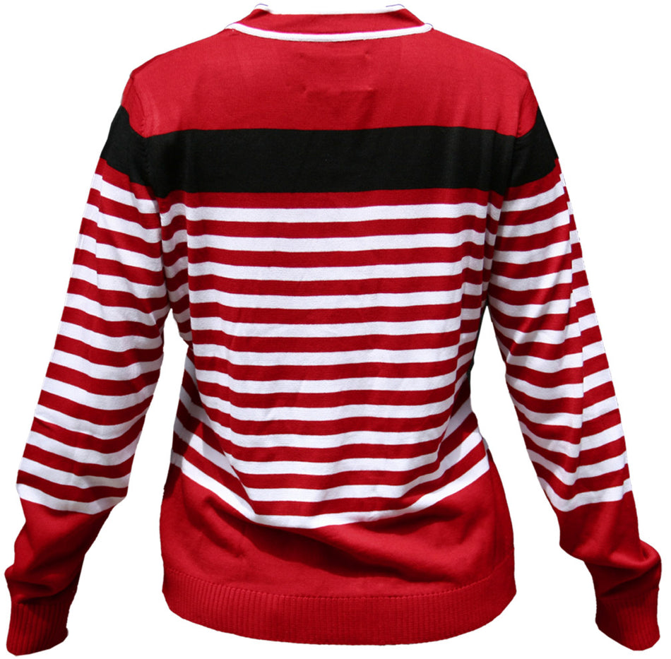 Huskers Striped Cardigan