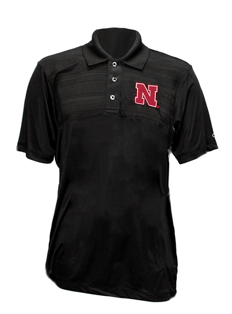 Nebraska N Heathered Striped Polo