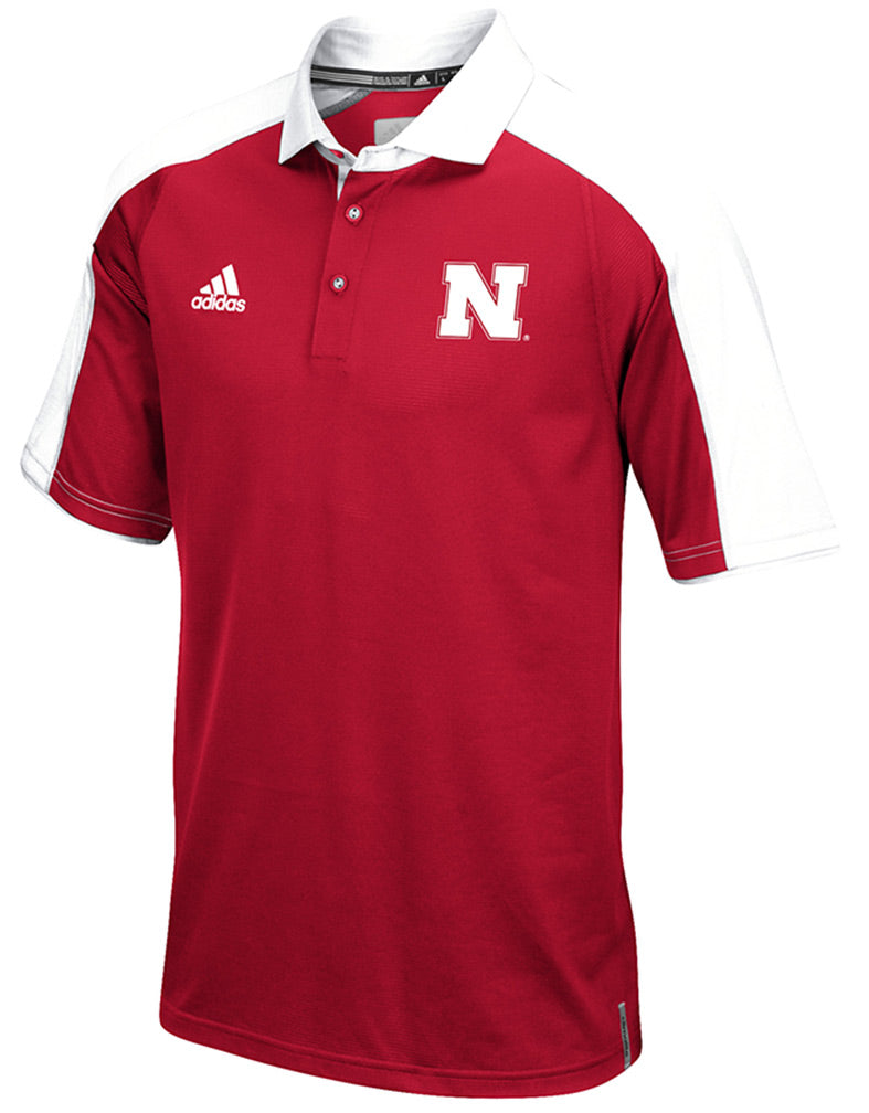 Adidas Hi Vis Husker Climalite Red Coaches Polo
