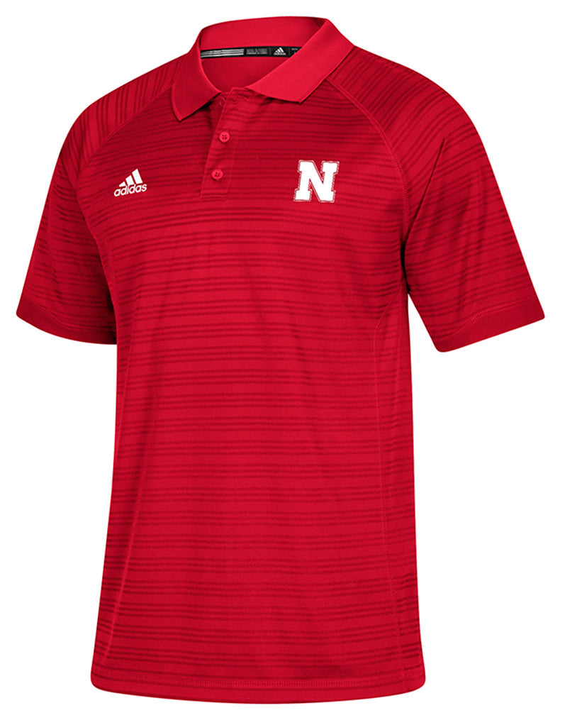 Adidas Red Select Tonal 3 Stripe Polo