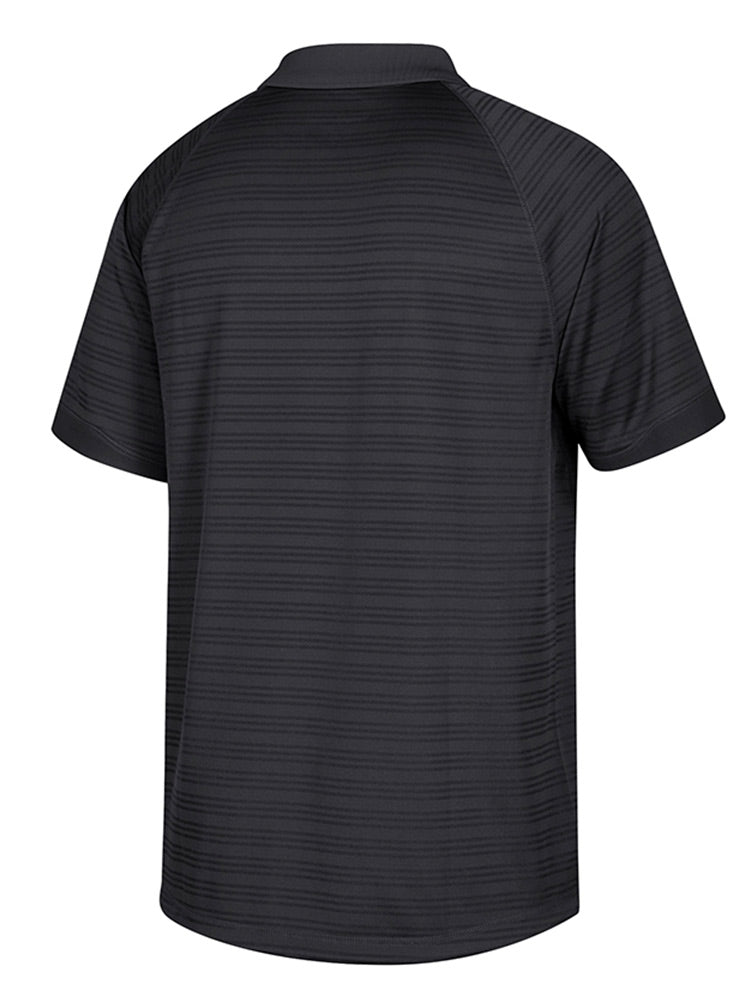 Adidas Huskers 3 Stripe Tonal Polo - Black