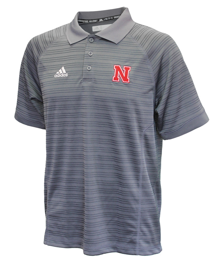 Adidas Huskers 3 Stripe Tonal Polo - Iron