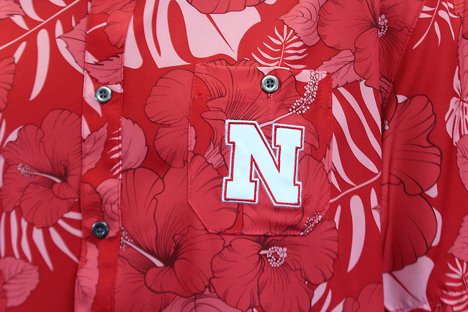Nebraska 'The Dude' Button-Up Camp Shirt