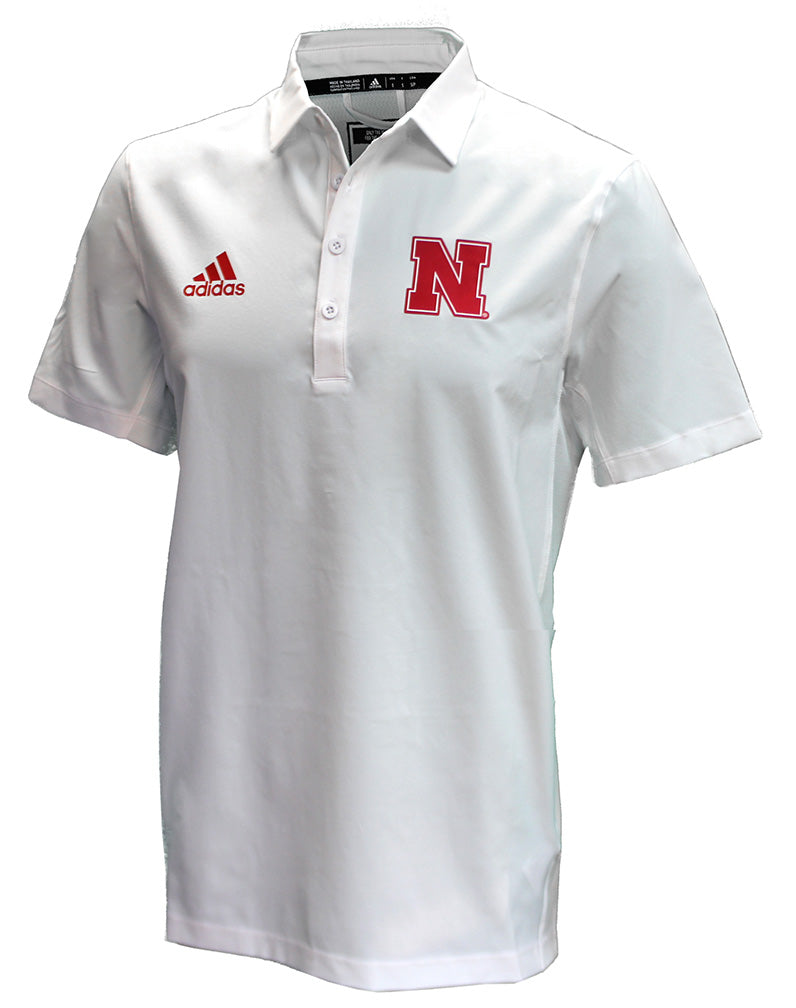 Adidas Nebraska N Stadium Coaches Polo - White