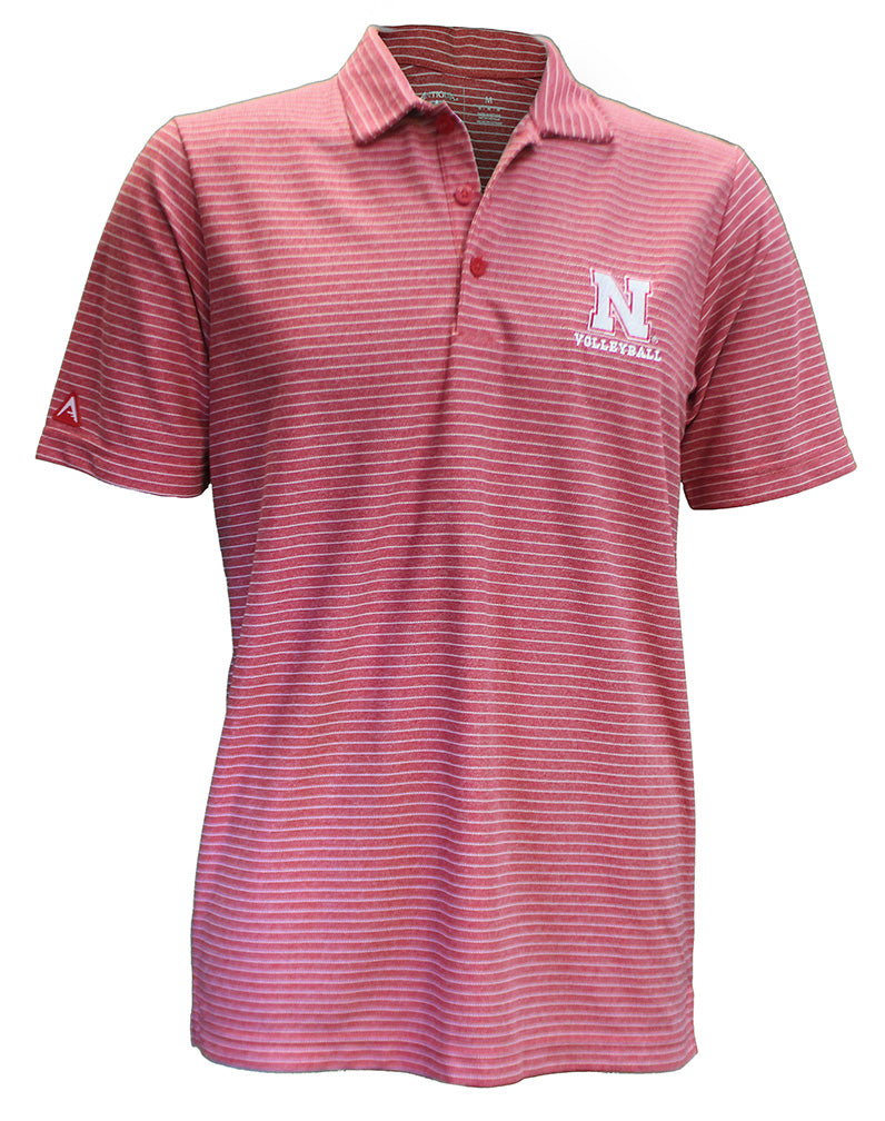 Nebraska Volleyball Striped Kaboom Polo