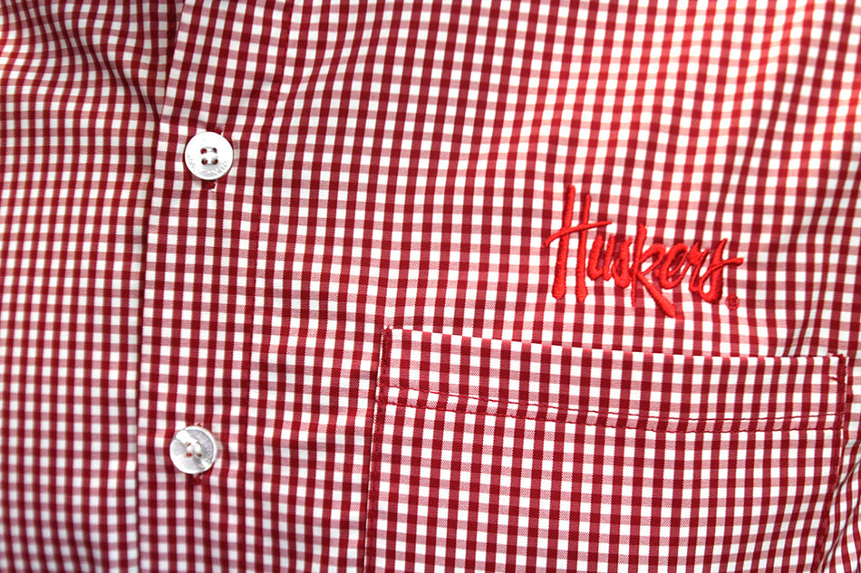 Nebraska Huskers Antigua Checkered Button Up