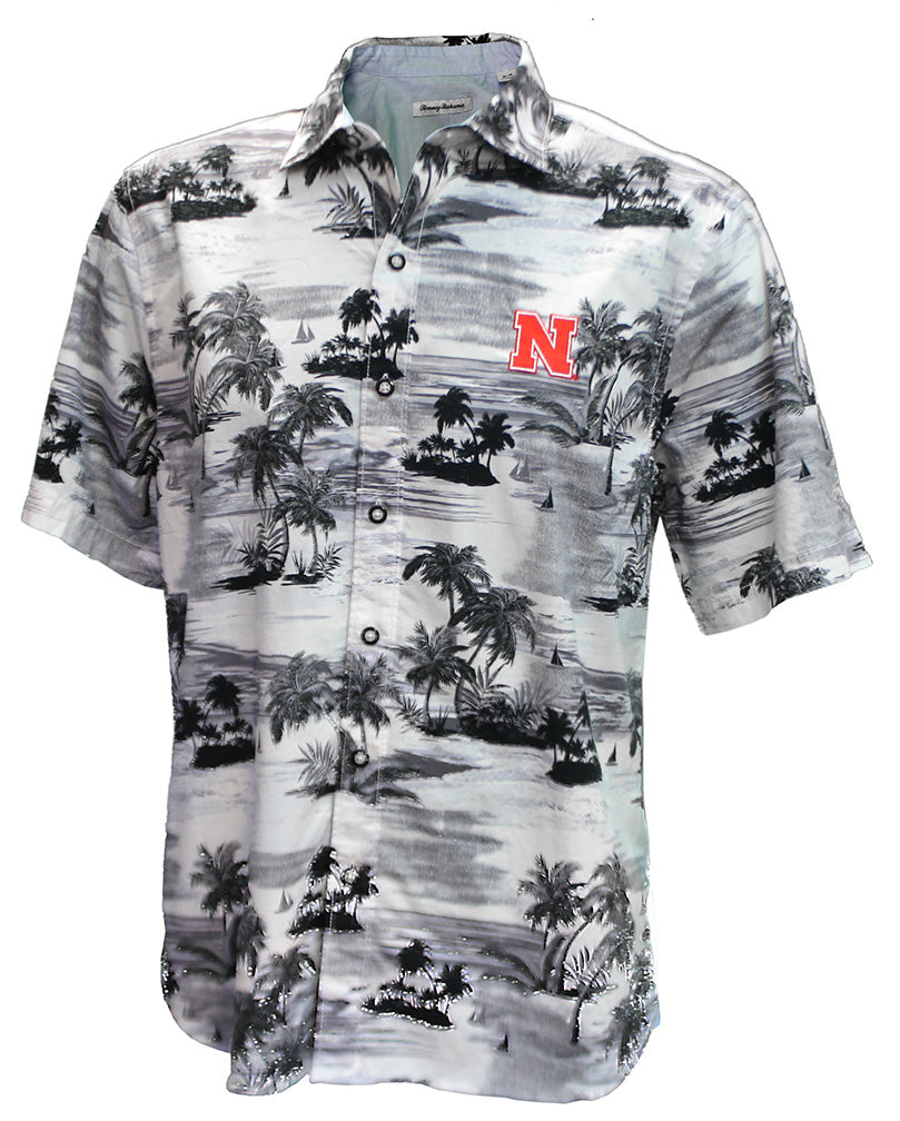 Nebraska Tropical Horizons Tommy Bahama Button Up
