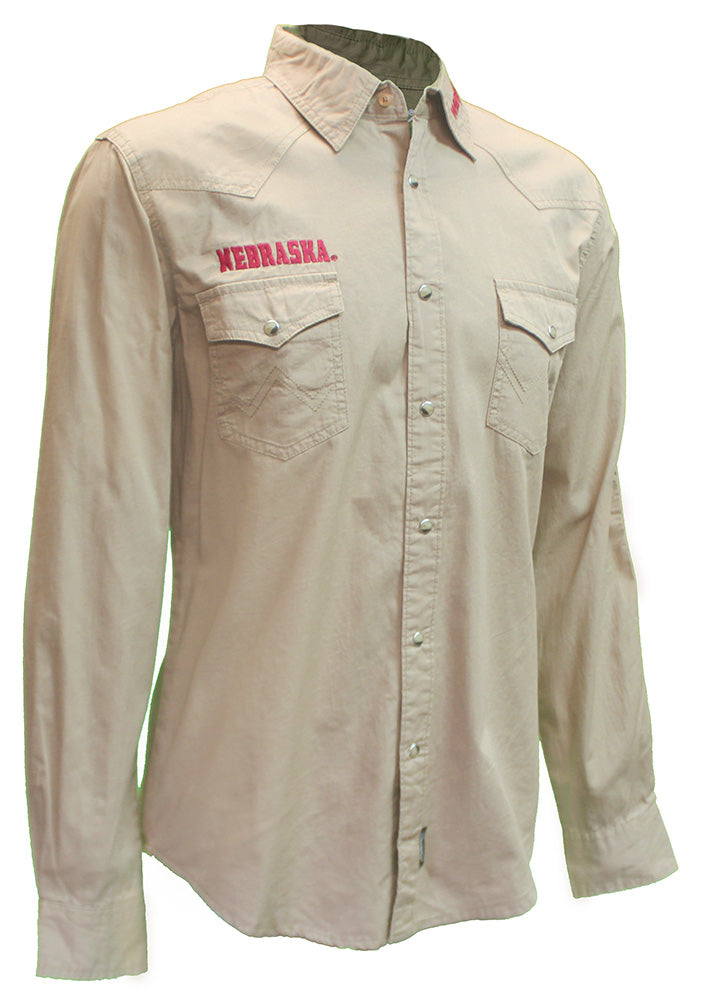 Nebraska Huskers Sahara Wrangler LS Snap Shirt