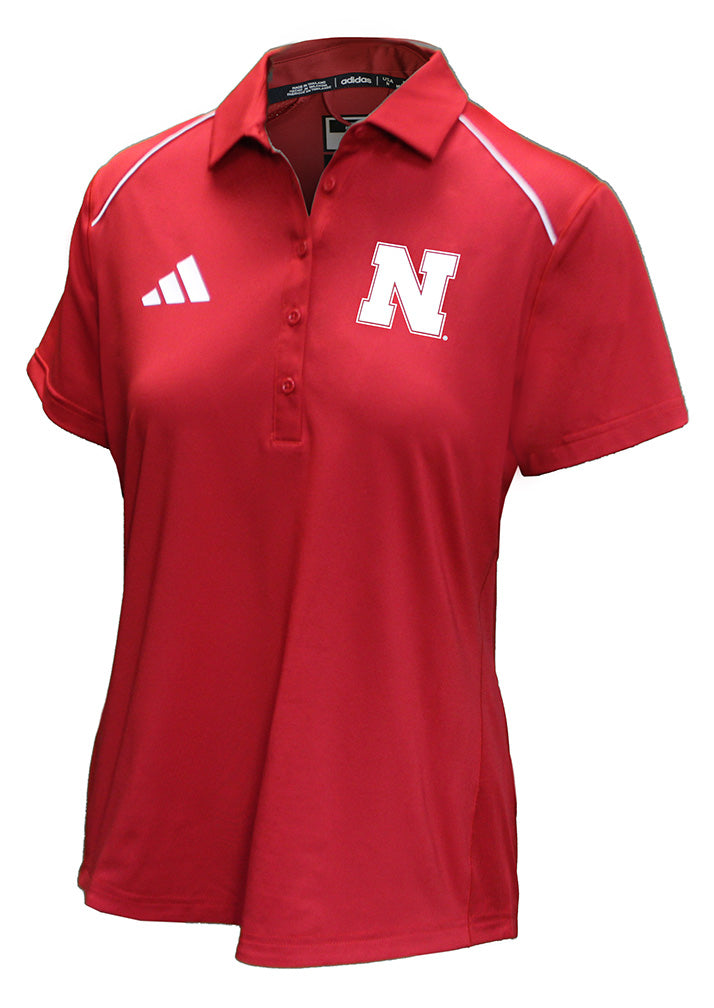 Adidas Womens Nebraska Classic Sideline Polo - Red