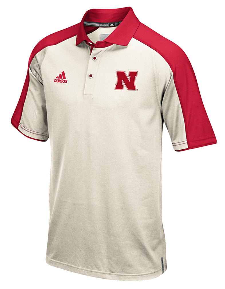 Adidas Scarlet N Cream Husker Coaches Polo