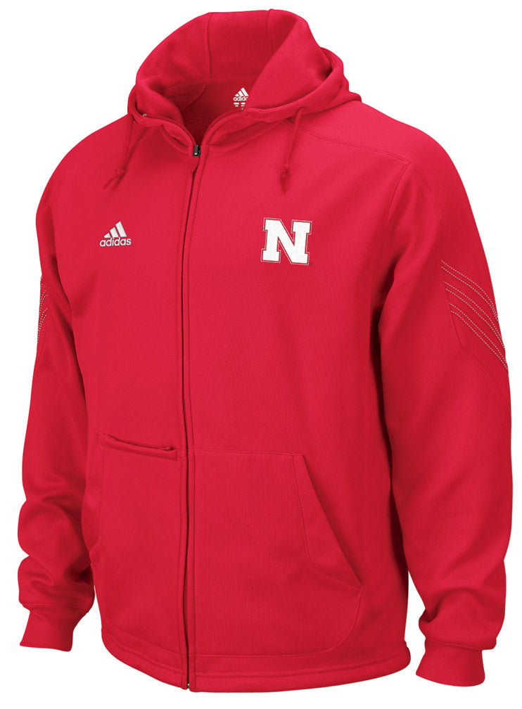 RED PINDOT FULL ZIP FLEECE HOOD