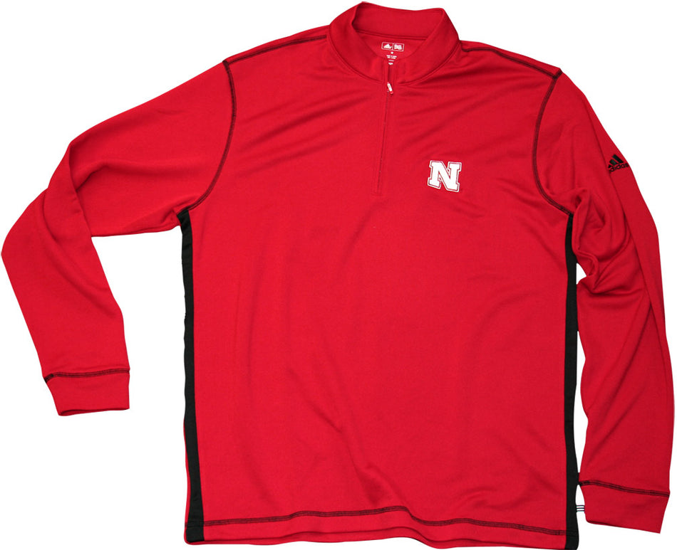 RED ADIDAS GOLF 1/4 ZIP PULLOVER