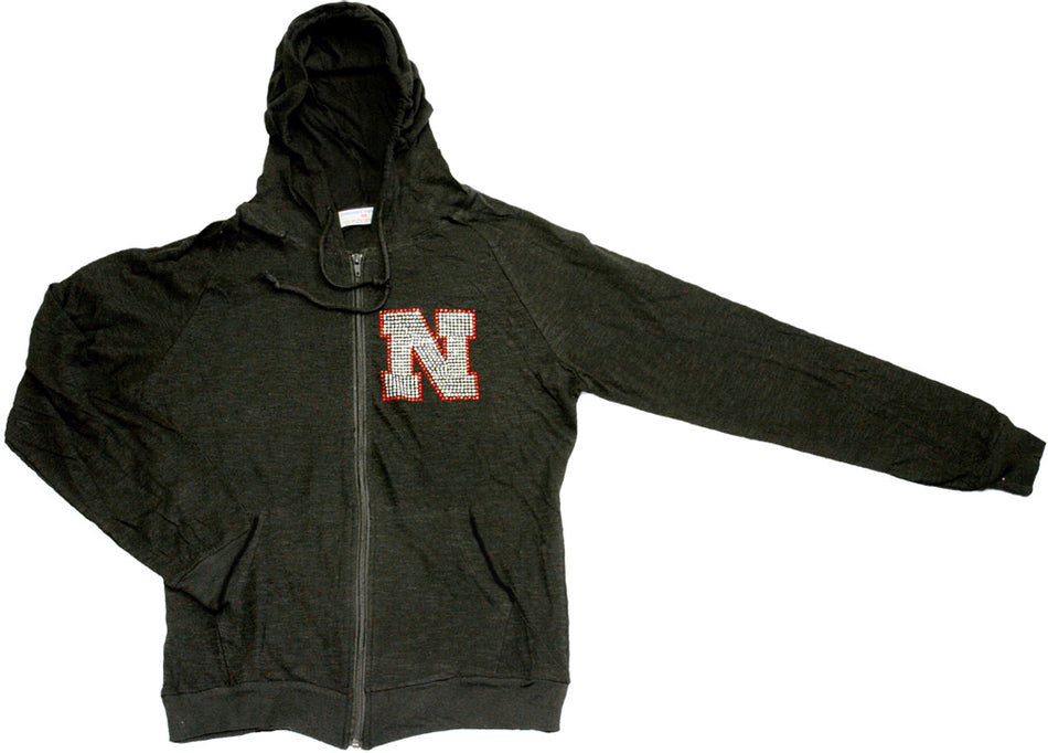 W. BLACK HOODED SLUB JACKET WR