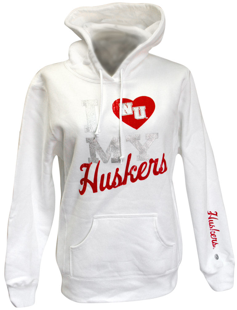 Women's I Love My Huskers Fleece Pullover Hood