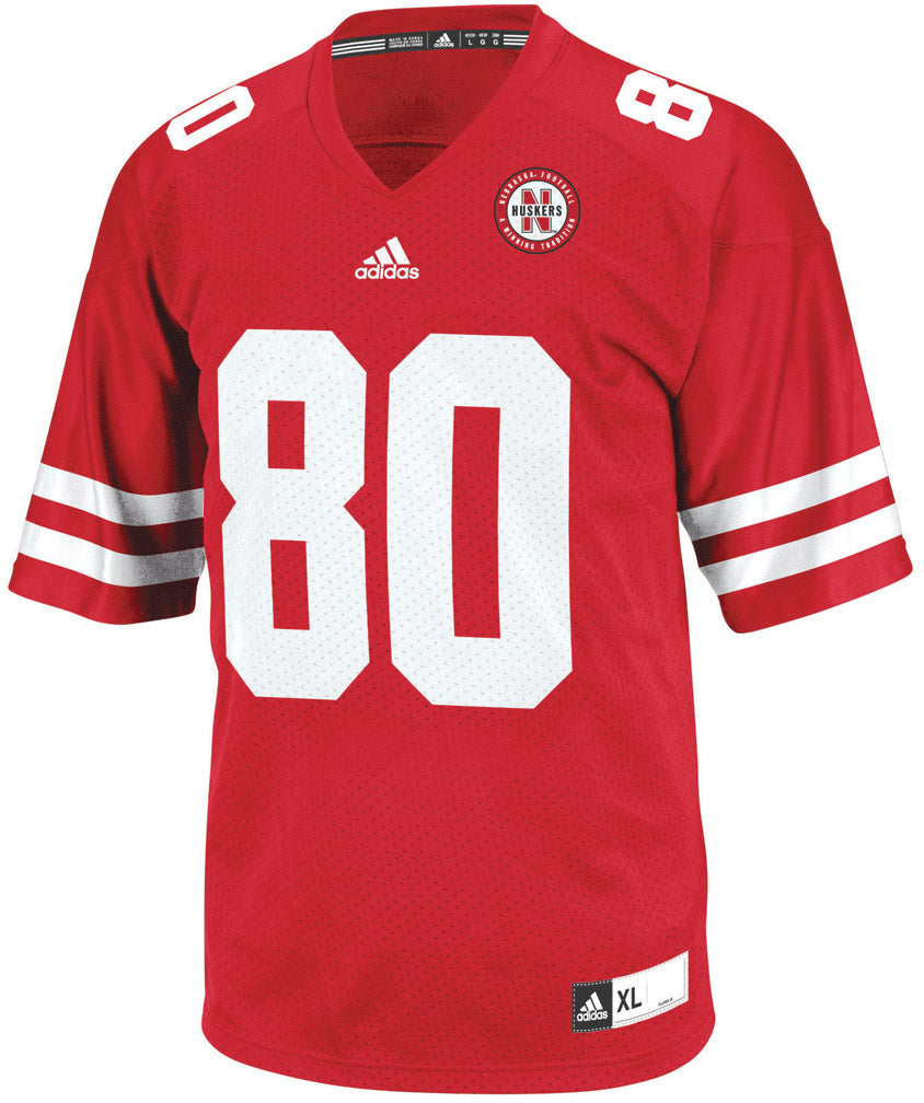 Adidas #80 Replica Husker Home Jersey