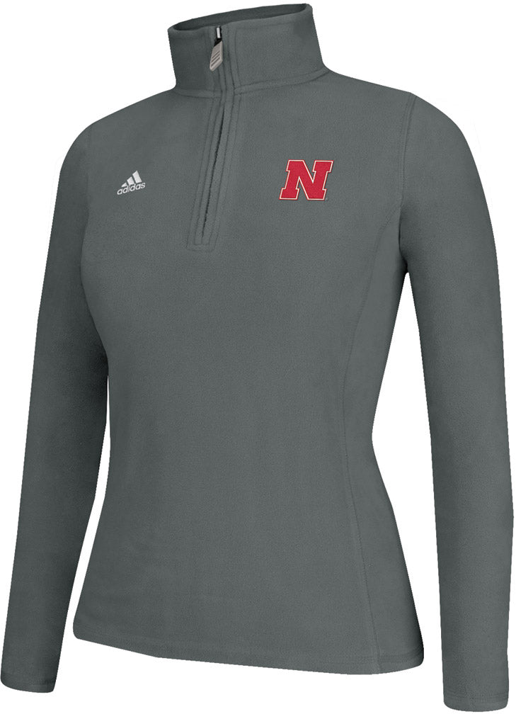 Adidas Womens Graphite 1/4 Zip Pull Over Fleece
