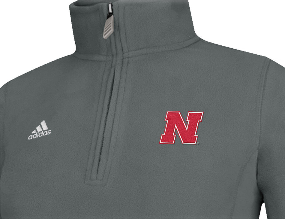 Adidas Womens Graphite 1/4 Zip Pull Over Fleece