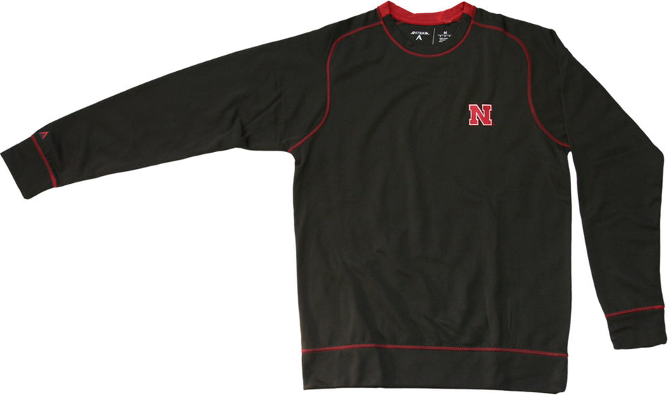 Mens Red and Black Crew Neck Pullover