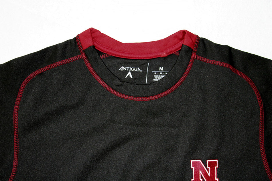 Mens Red and Black Crew Neck Pullover