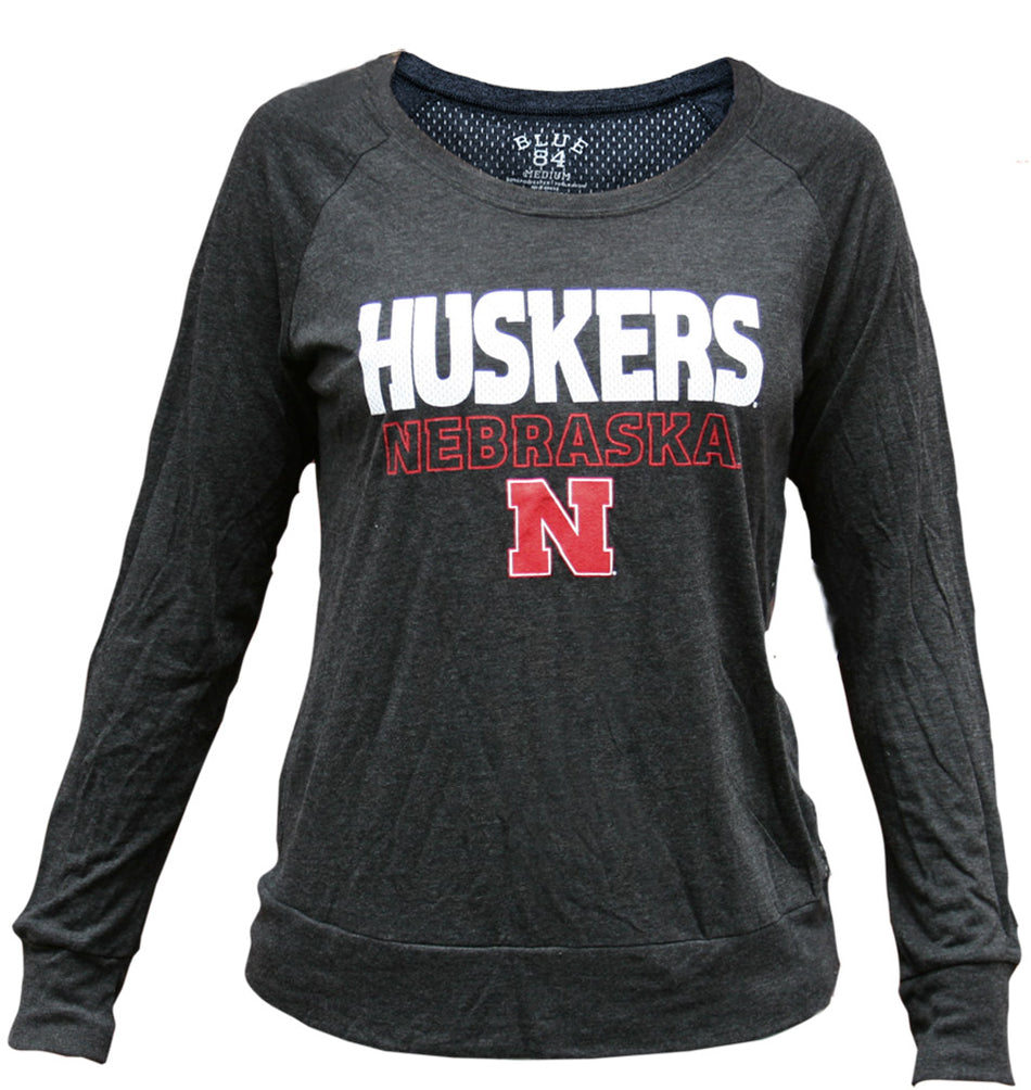 Womens Black Meshey L/S Raglan
