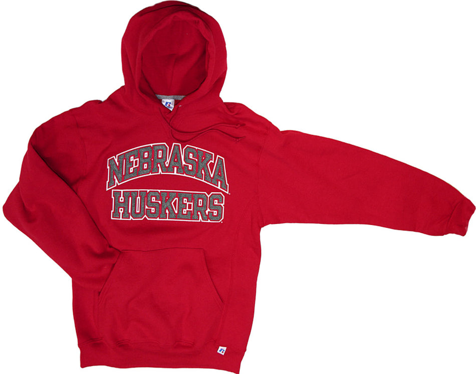 Red Men's Russell Hoody w/ Grey Applique