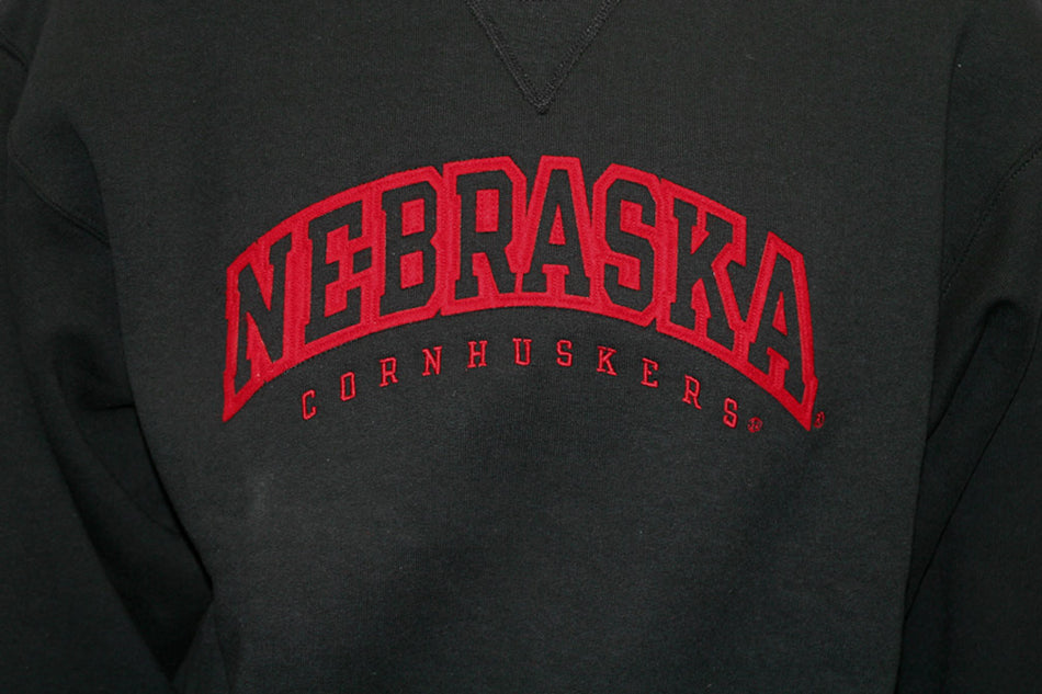 Husker Black Russell Crewneck