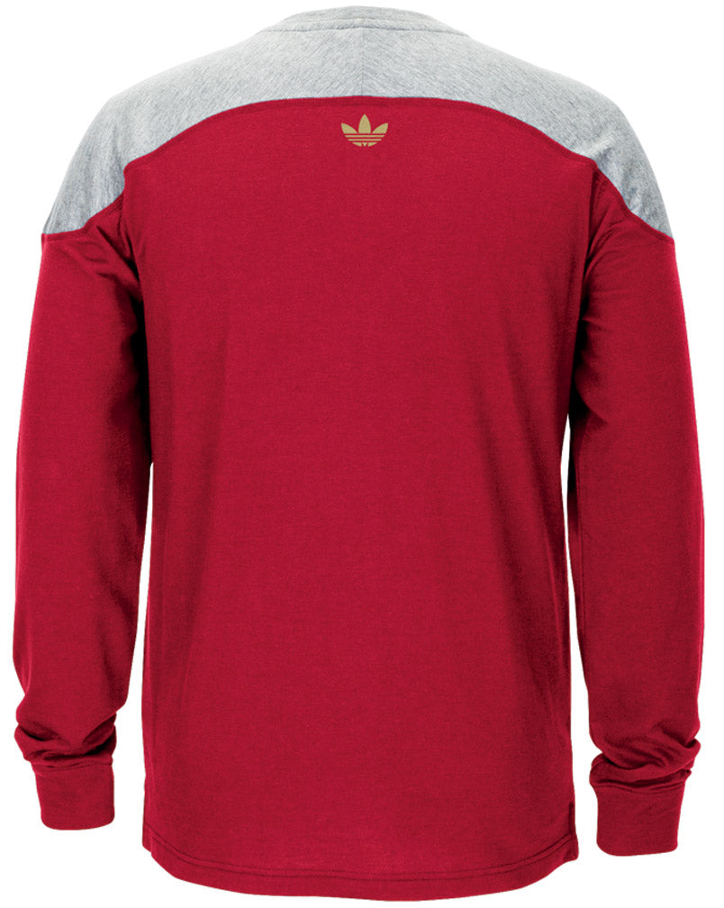 Red  Adidas Henley with N