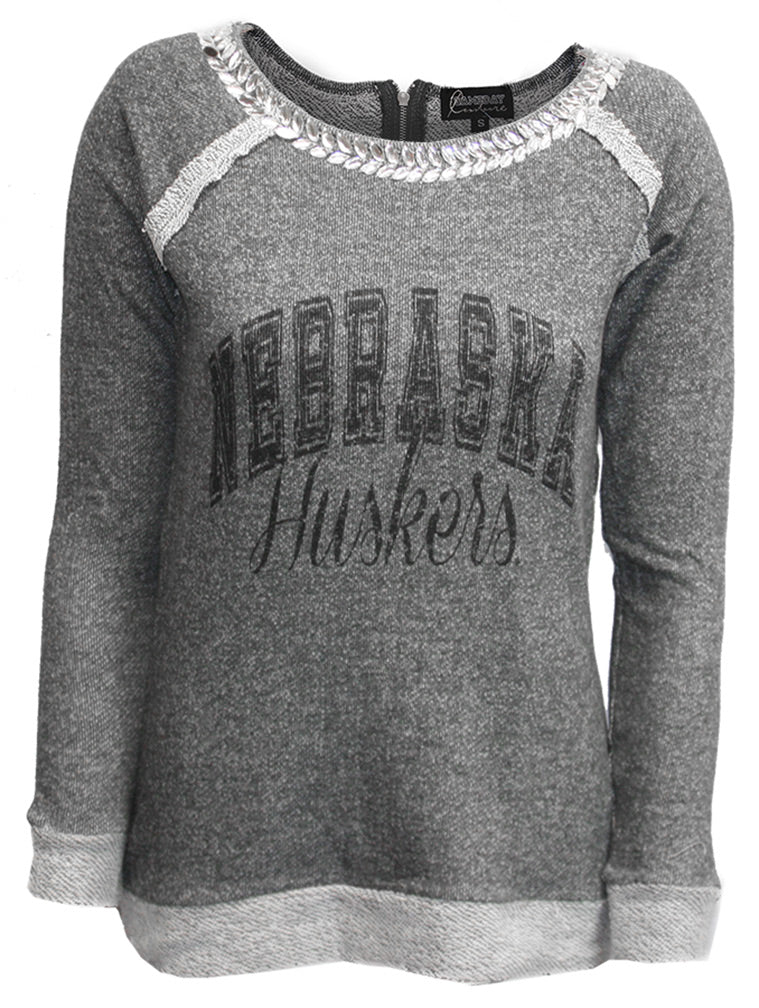 Gameday Embellished Arch Nebraska Huskers Sweater