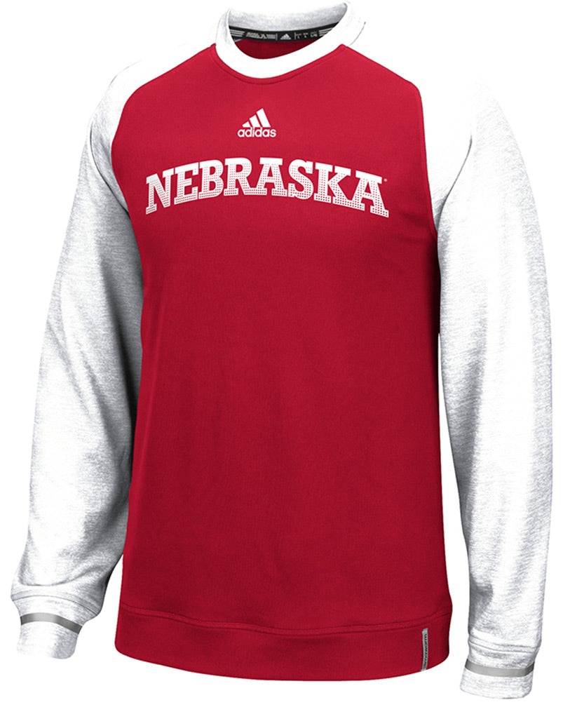 Adidas Red N White Husker Coaches Crew