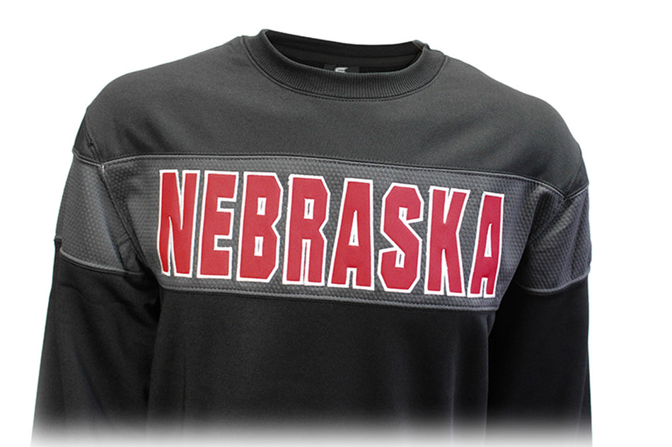 Nebraska Embroidered Color Block Crew