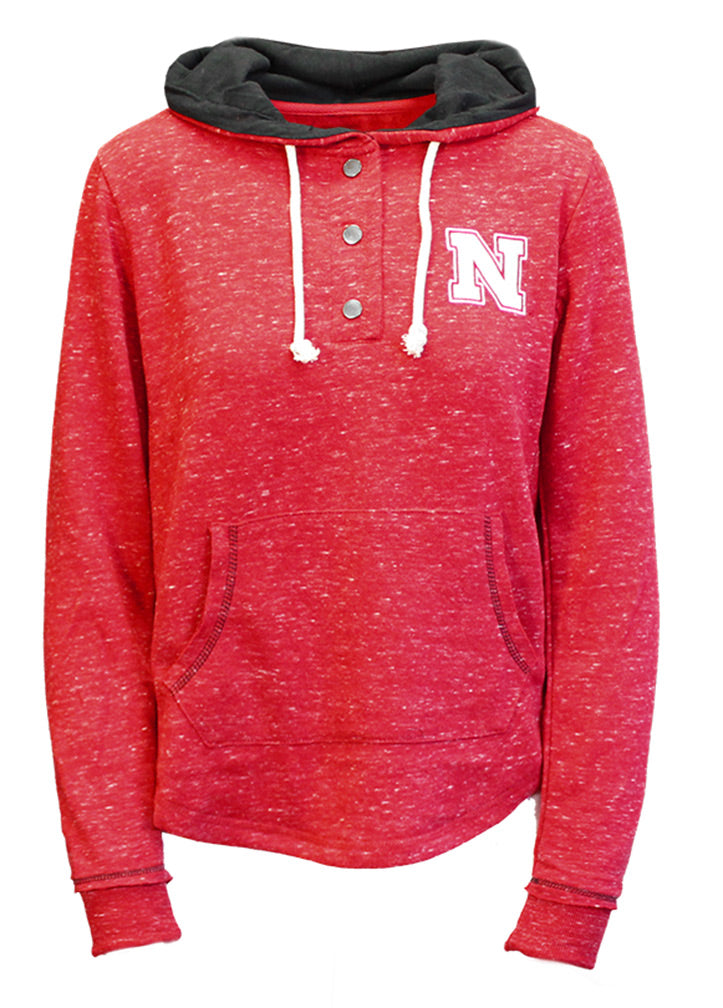 Ladies Nebraska N Henley Hoodie