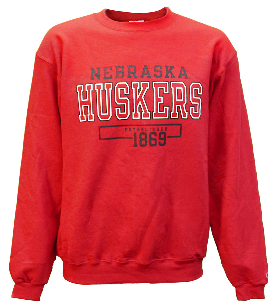Nebraska Huskers 1869 Outline Crew Sweat
