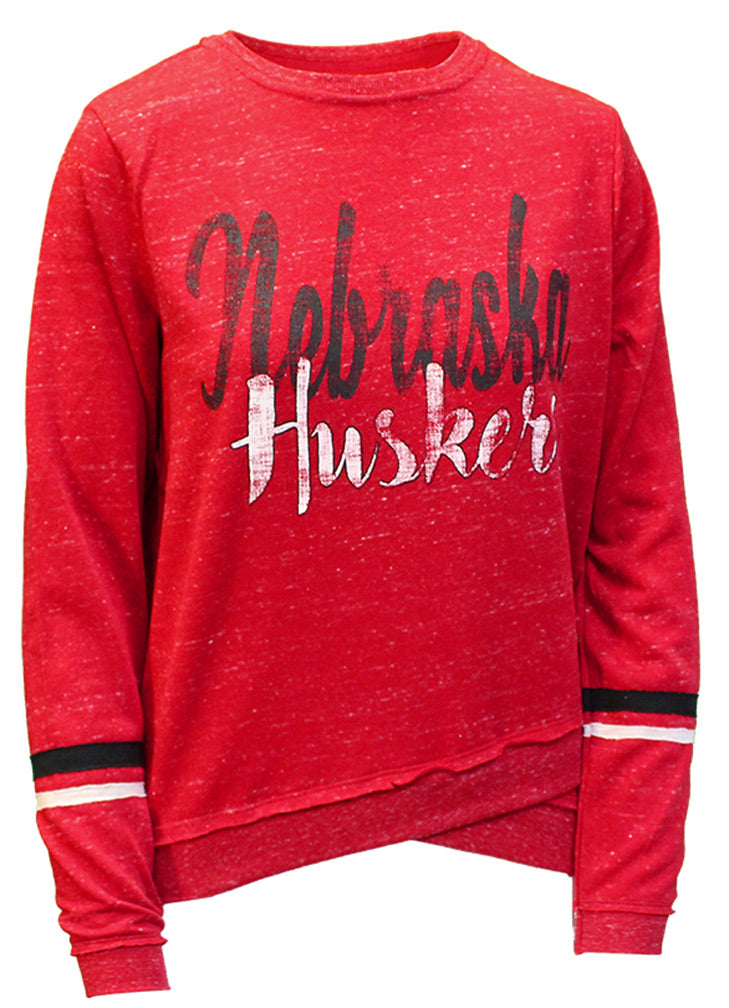 Nebraska Huskers Speckled Birdie Pullover Crew
