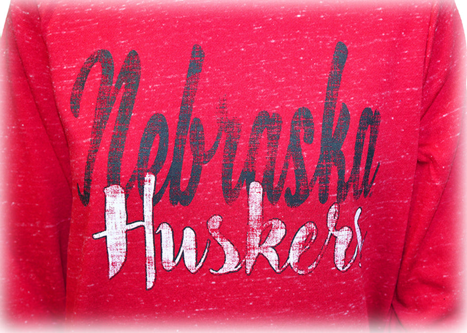 Nebraska Huskers Speckled Birdie Pullover Crew