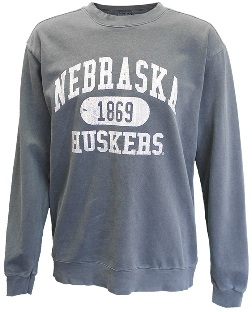 Washed Nebraska 1869 Navy Fleece Sweatshirt