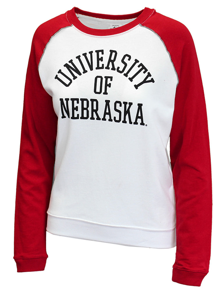 University of Nebraska Ladies Raglan Terry Crew Sweat