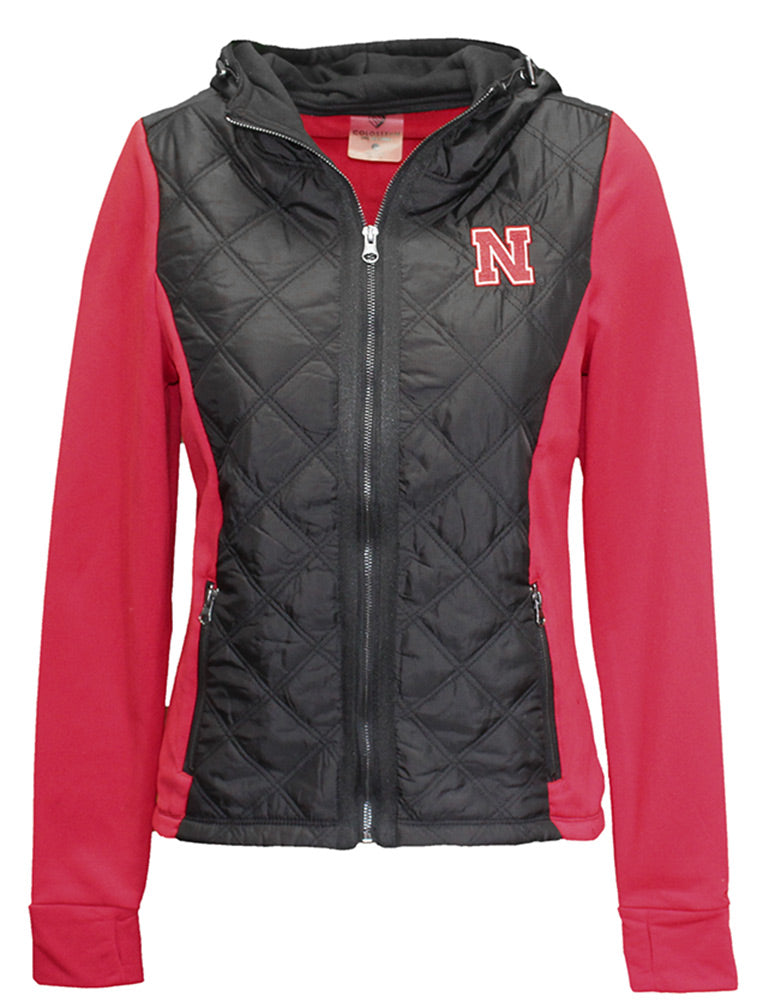 Go Big Red Womens Hooded Puff Jacket
