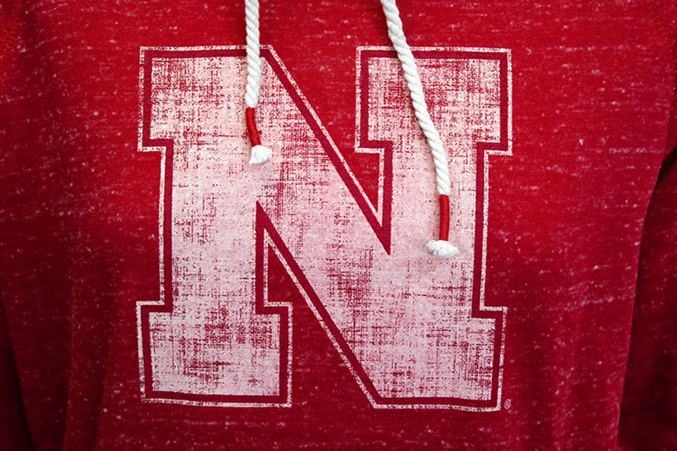 Nebraska Womens Distressed Soft Hoodie