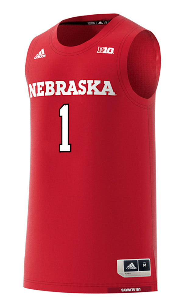 Adidas Huskers Away Basketball Jersey No. 1