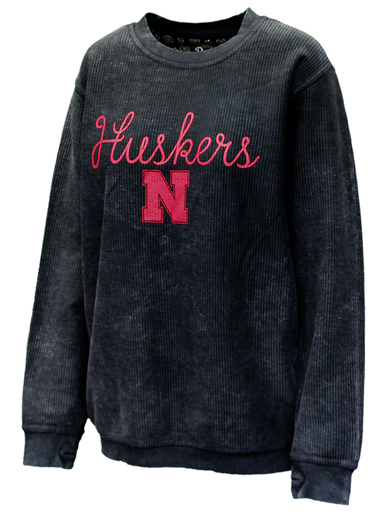 Womens Huskers Corded Comfy Crew