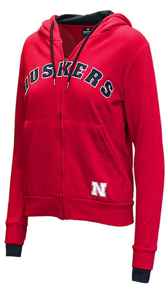 Ladies Nebraska Arch Full Zip Hoodie