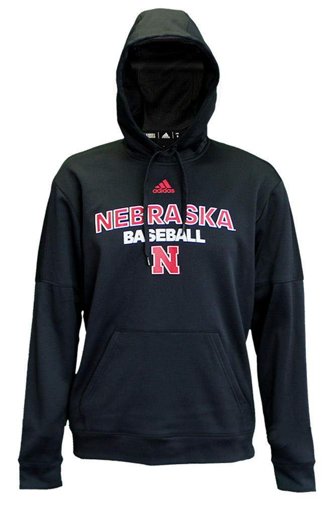 Adidas Nebraska Baseball Team Issue Fleece Hoodie