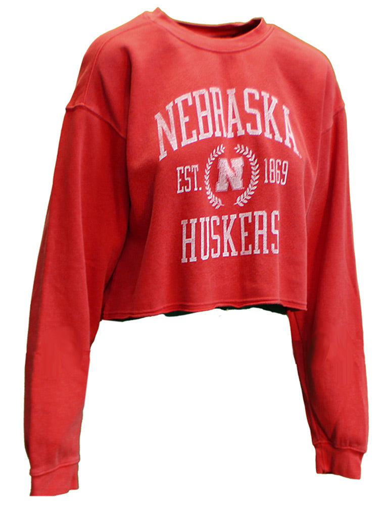 Womens Nebraska Huskers Dyed Crop