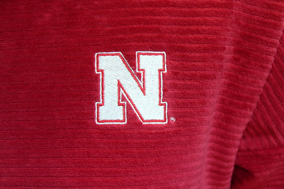 Womens Huskers Velour Cowl Neck
