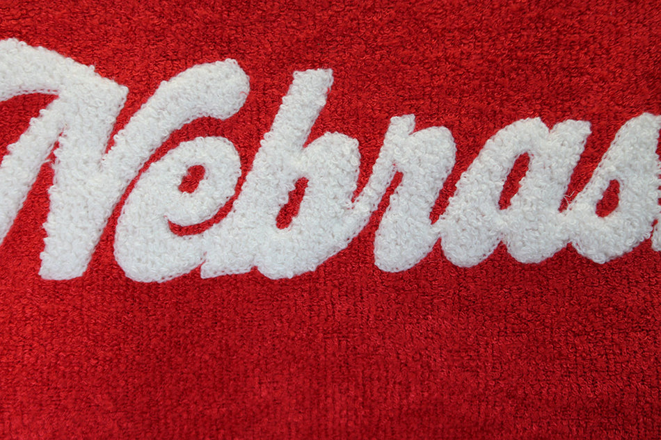 Ladies Chenille Cuddle Knit Nebraska Huskers Crew - Ruby