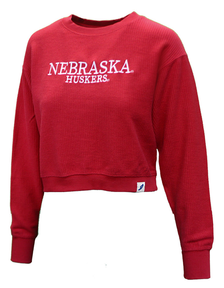 Womens Nebraska Huskers Corded Crop
