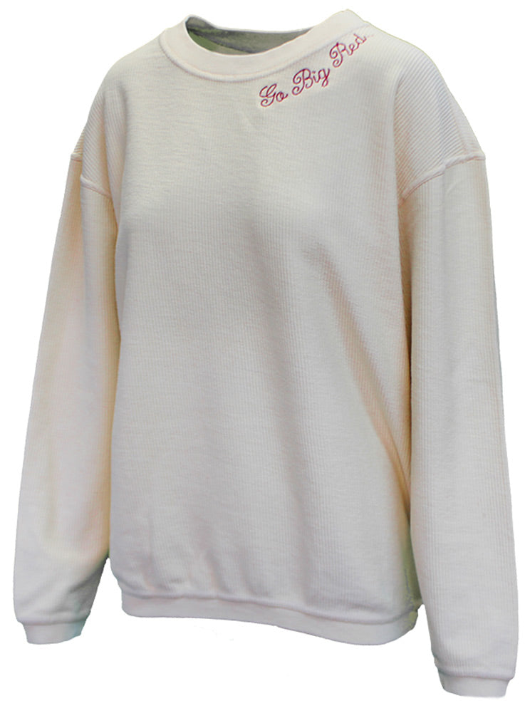 Ladies Go Big Red Corded Crew